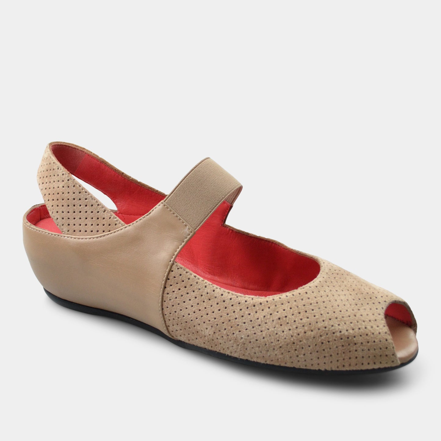 PAS DE ROUGE SILVIA SLING BACK WEDGE IN BEIGE