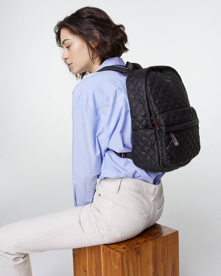 MZ WALLACE QUILTED CITY BACKPACK IN BLACK