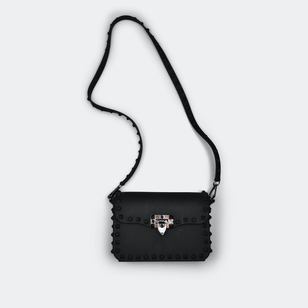 FASHION BY A STEP ABOVE BLACK SMALL SIDE BAG WITH STUDS