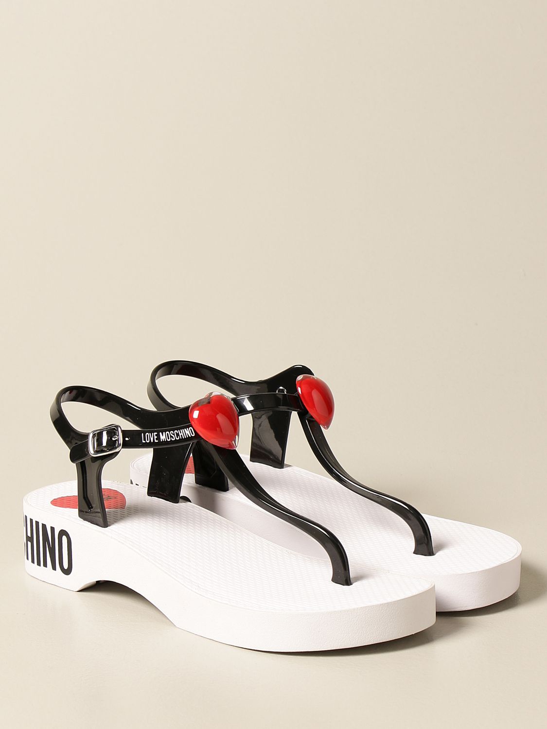 LOVE MOSCHINO THONG SANDAL WITH HEART